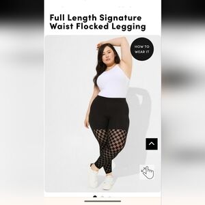 Torrid, Full Length Signature Waist Flocked Legging, Size 4x